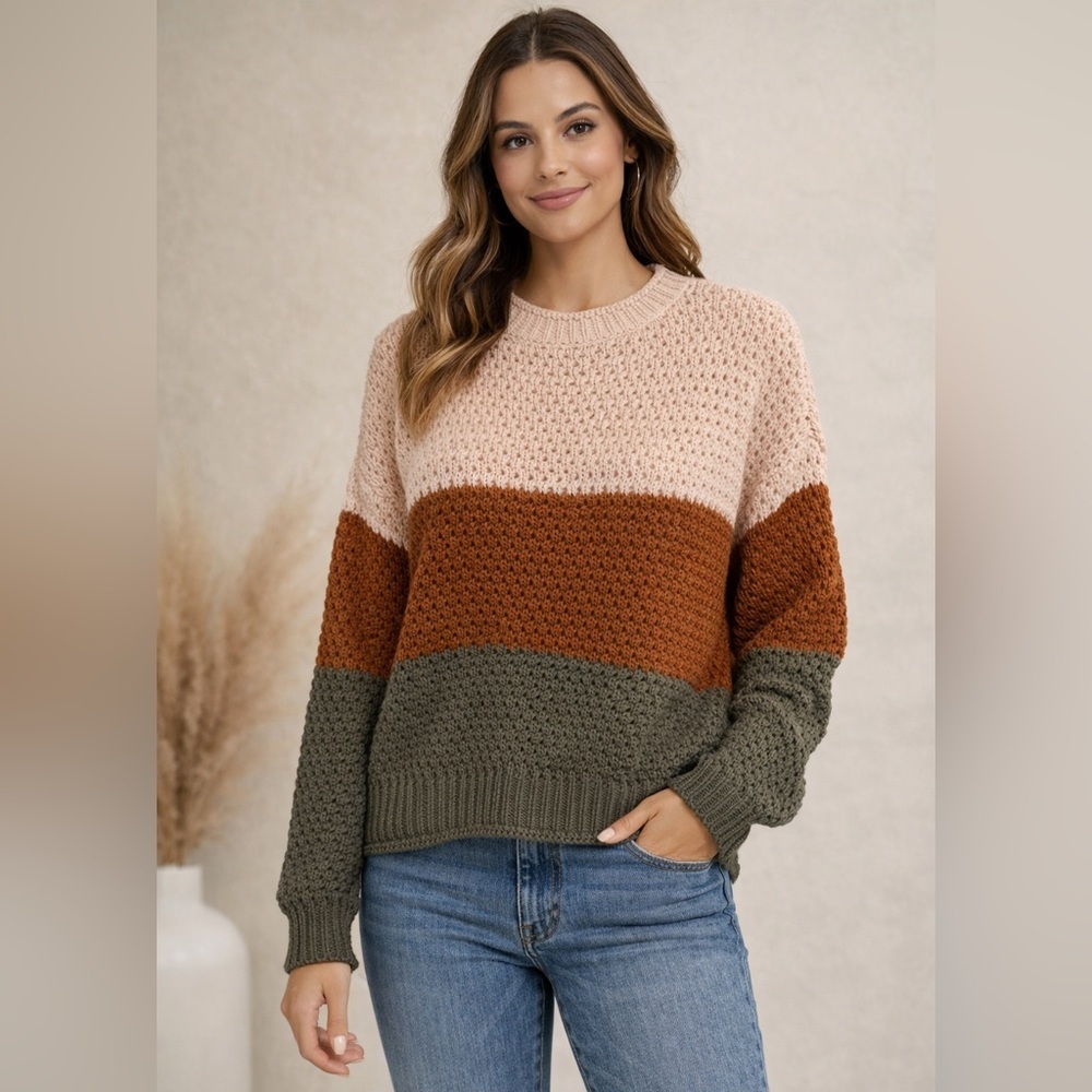 Knot Sisters Zella Colorblock Knit Sweater